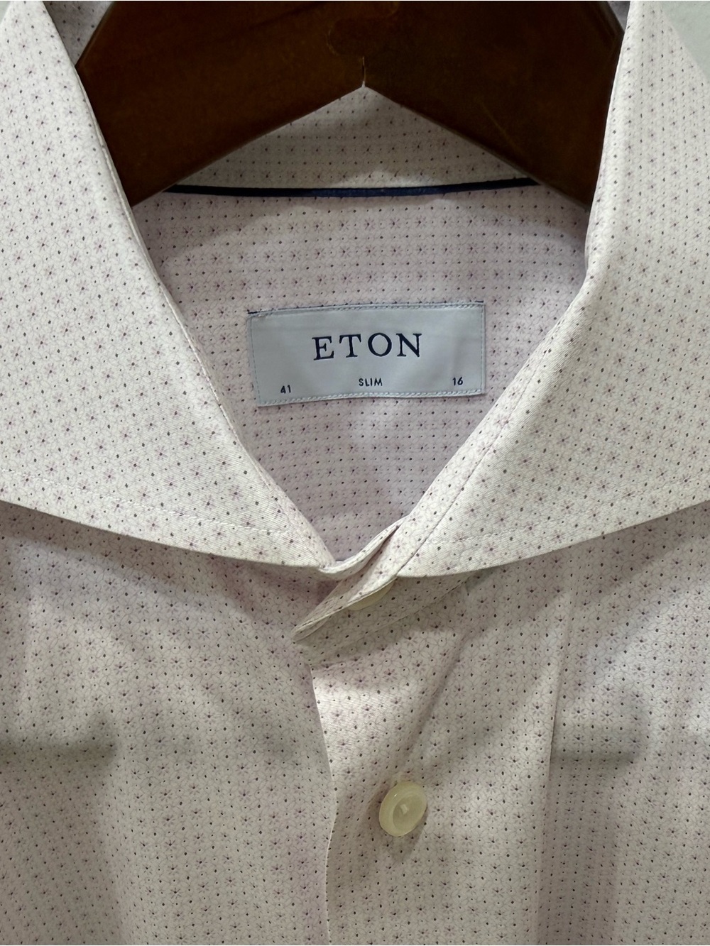 Eton 16 Slim Fit Dress Shirt Pink Micro Dot